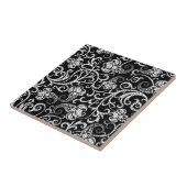 Carreau Conception de fleurs de dalmatien noir mignon (Côté)