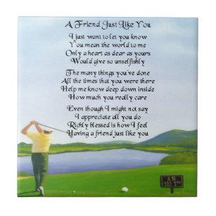 Carreau Conception de golf : Tuile de poème d'ami