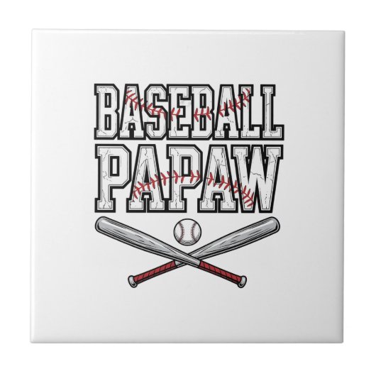 Carreau Conception de gravure vintage Papaw baseball_1 (Devant)