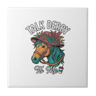 Carreau Conception de gravure vintage Talk Derby Horse