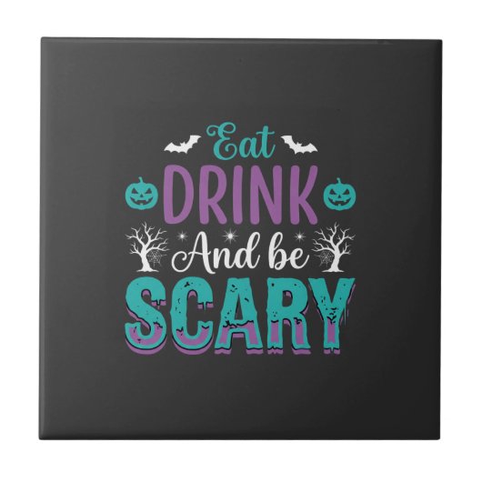 Carreau Conception de Halloween Manger Boire Et Être Effra (Devant)