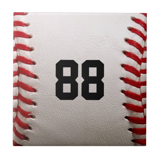 Carreau Conception de joueur de baseball avec numéro de ma (Devant)