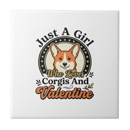 Carreau Conception de la Saint-Valentin Corgi pour les ama (Devant)