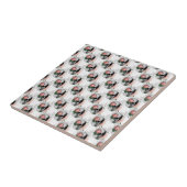 Carreau Conception de la série crâne floral rose 2  (Côté)