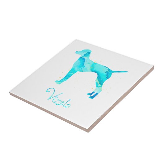 Carreau Conception de l'aquarelle Vizsla (Côté)