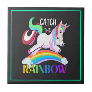 Carreau Conception de licorne arc-en-ciel Catch