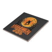 Carreau Conception de Lune de Skateboard d'Halloween Hallo (Côté)