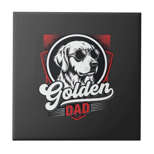 Carreau Conception de lunettes de soleil Golden Retriever (Devant)
