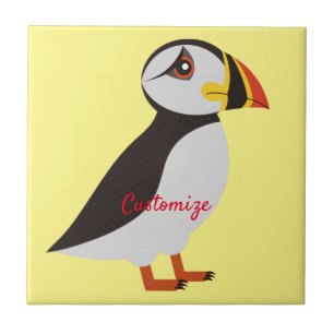 Carreau Conception de macareux de l'Atlantique Cute Thunde