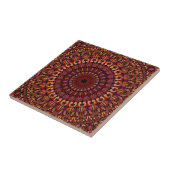Carreau Conception de mandala marron floral (Côté)