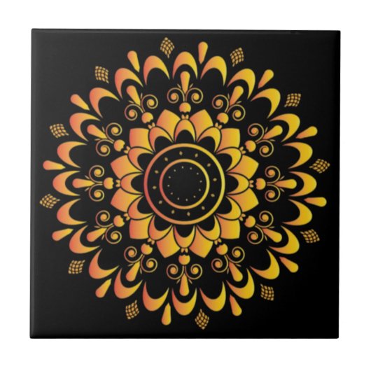 Carreau Conception de mandala unique doré-95747 (Devant)