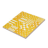 Carreau Conception de maquillage Motif mélangé blanc jaune (Côté)