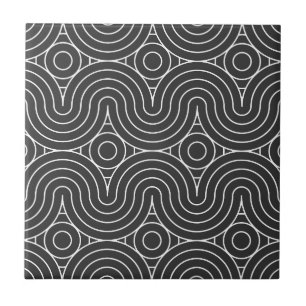 Carreau Conception de motif abstrait noir et blanc moderne