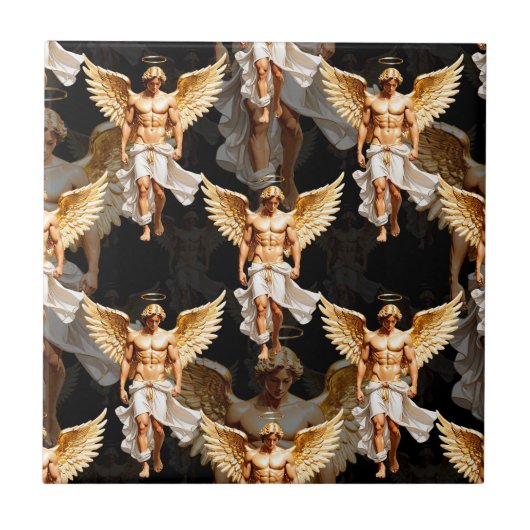 Carreau Conception de motif d'anges dorés célestes (Devant)