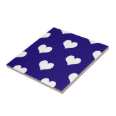 Carreau Conception de motif de cœur d'amour blanc bleu (Côté)