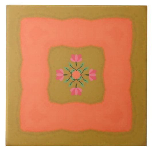 Carreau conception de motif de fleur de mandala (Devant)