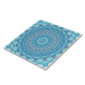 Carreau Conception de motif mandala bleu et blanc (Côté)
