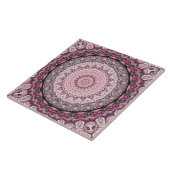 Carreau Conception de motif mandala rose et bordeaux (Côté)
