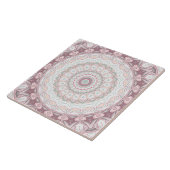 Carreau Conception de motif mandala rose et vert menthe (Côté)