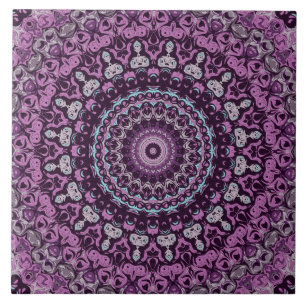 Carreau Conception de motif mandala violet et lavande
