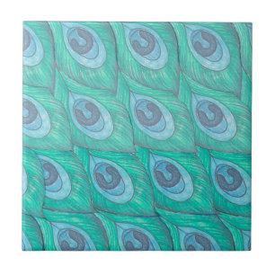 Carreau Conception de Motif Peacock turquoise