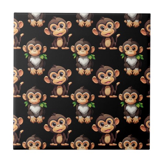 Carreau Conception de motif singe noir (Devant)
