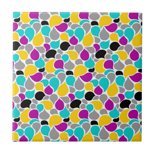 Carreau Conception de motifs transparents colorés mignons (Devant)