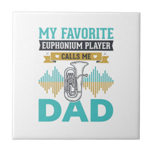 Carreau Conception de musique vintage de papa euphonium dr