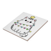 Carreau Conception de Noël de chat mignon (Côté)