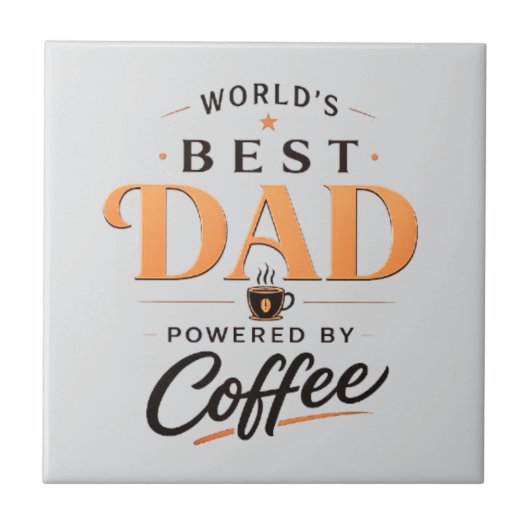 Carreau Conception de papa amateur de café drôle (Devant)