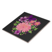 Carreau Conception de papillon floral rose à l'aquarelle (Côté)