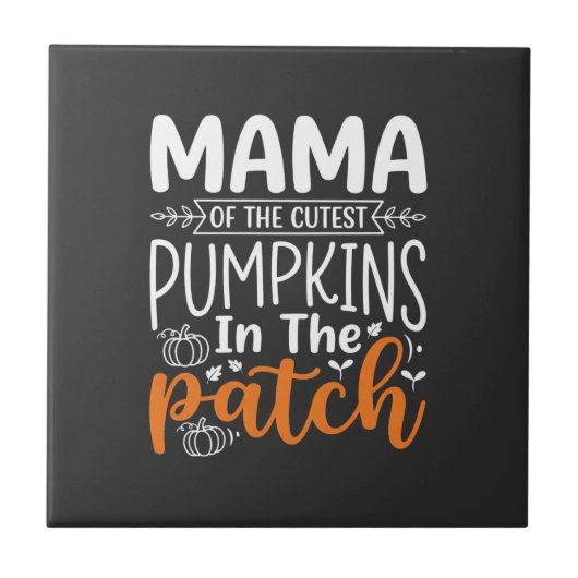 Carreau Conception de patch de citrouilles maman Halloween (Devant)