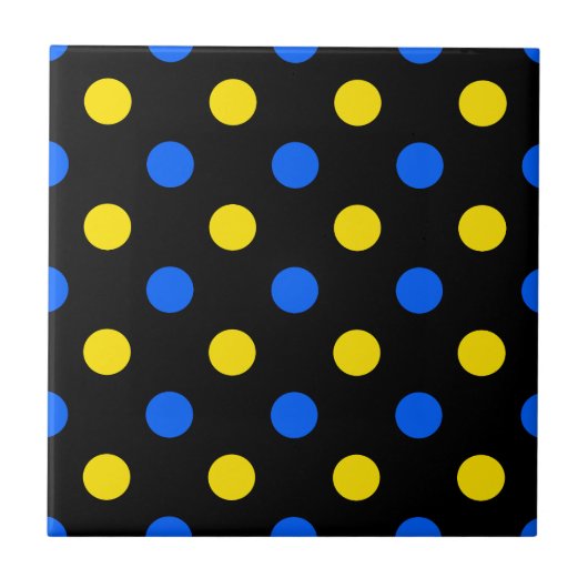 Carreau Conception de points noirs bleus jaunes (Devant)
