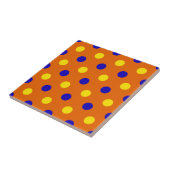 Carreau Conception de points polka bleus jaunes orange (Côté)