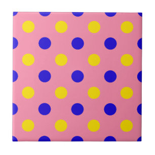 Carreau Conception de points polka rose bleu jaune
