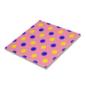Carreau Conception de points polka rose bleu jaune (Côté)