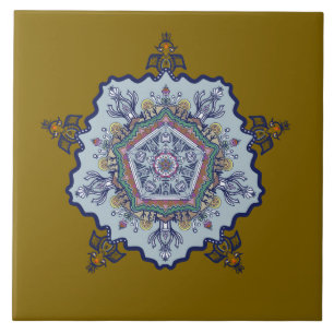 Carreau Conception de porcelaine bleue.  Que voyez-vous Ca