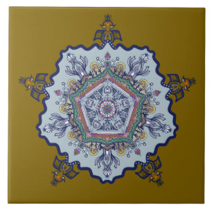 Carreau Conception de porcelaine bleue.  Que voyez-vous Ca