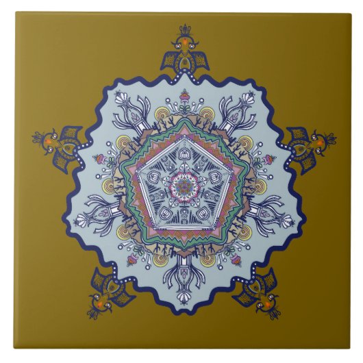 Carreau Conception de porcelaine bleue. Que voyez-vous Ca (Devant)