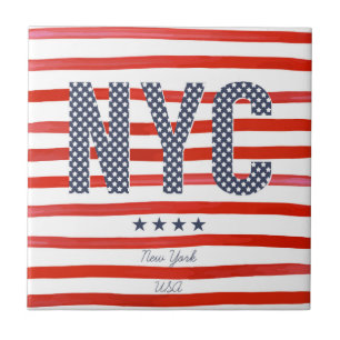 Carreau Conception de rouge de NYC , blanche et bleue