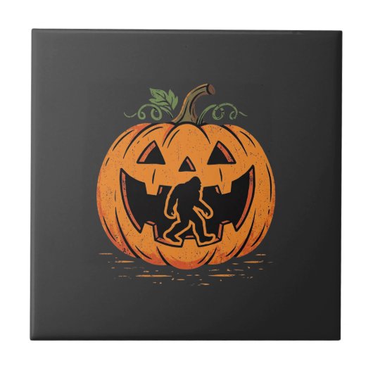 Carreau Conception de silhouette de citrouille Halloween B (Devant)