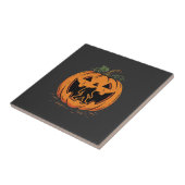 Carreau Conception de silhouette de citrouille Halloween B (Côté)