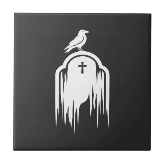 Carreau Conception de silhouette de tombe de corbeau Hallo (Devant)