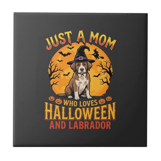 Carreau Conception de sorcière maman Labrador Halloween_1 (Devant)