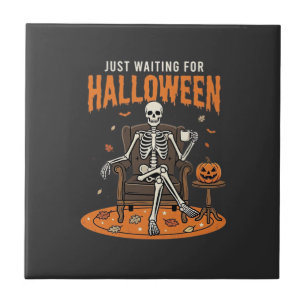 Carreau Conception de squelette juste pour Halloween_1