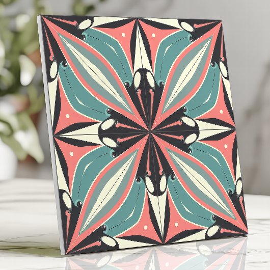 Carreau Conception de Starburst Atomique en Turquoise et C