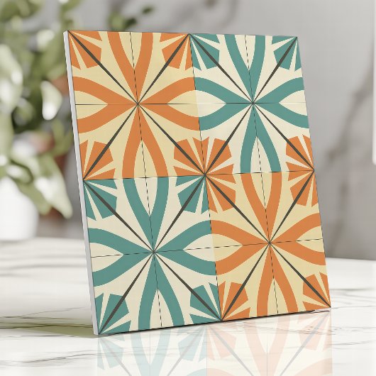 Carreau Conception de Starburst rétro en Turquoise et en T