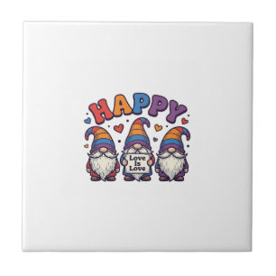 Carreau Conception de t-shirt arc-en-ciel Gnome du mois de