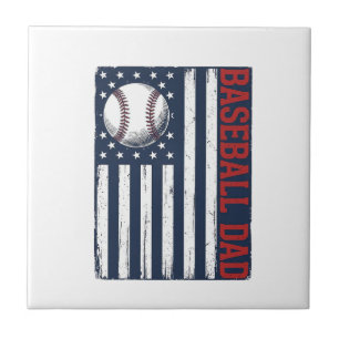 Carreau Conception de T-shirt de drapeau de papa de baseba