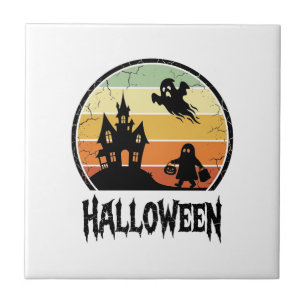 Carreau Conception de T-shirt de maison hantée Halloween S